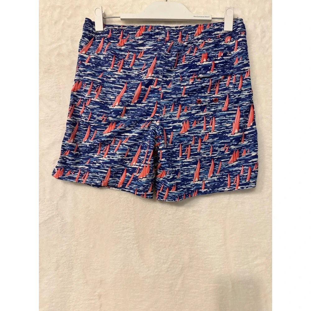 Vineyard Vines Boys Sailboat Print Swim Trunks Size Medium 12/14 6 Inch Inseam